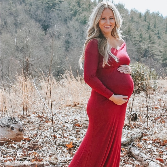 Maternity Open Shoulder Maxi Dress - Picture 2 of 6